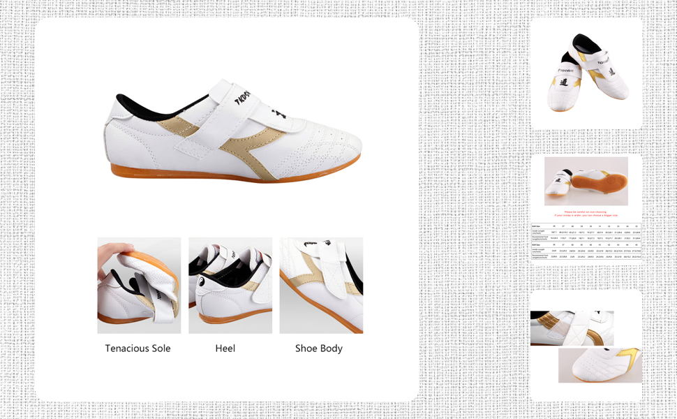 Взуття для тхеквондо Dilwe: дихаючі кросівки для кікбоксингу, тай-чі, конфу, для дорослих та дітей (34 розмір, довжина устілки 22 см)