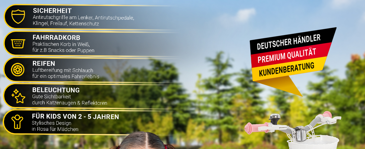 Дитяче велосипед Actionbikes Starlight 12/16/20 дюймів - V-Brake гальма, захистники, для дітей 2-9 років