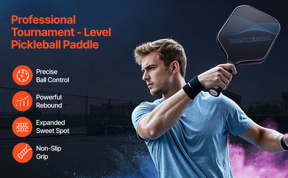 Pickleball-ракетка VEVOR з вуглецевим покриттям T700 та ячеистим ядром, професійна, для дорослих, синього кольору