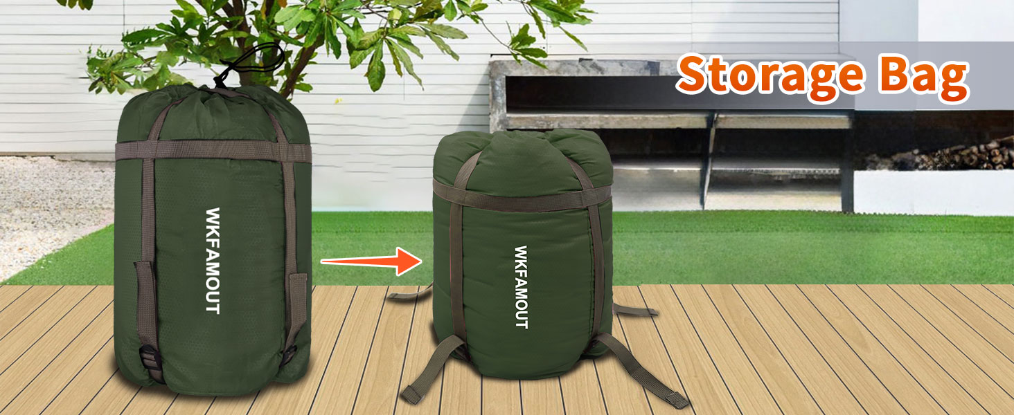 Сплячий мішок Outdoor для дорослих, машинного прання, зимовий, водонепроникний, 3-4 сезони, з компресійним мішком, для кемпінгу, піших прогулянок, подорожей, 0°C-Комфорт, Чорний (10°C-Комфорт Оливковий, 220x85CM-L)