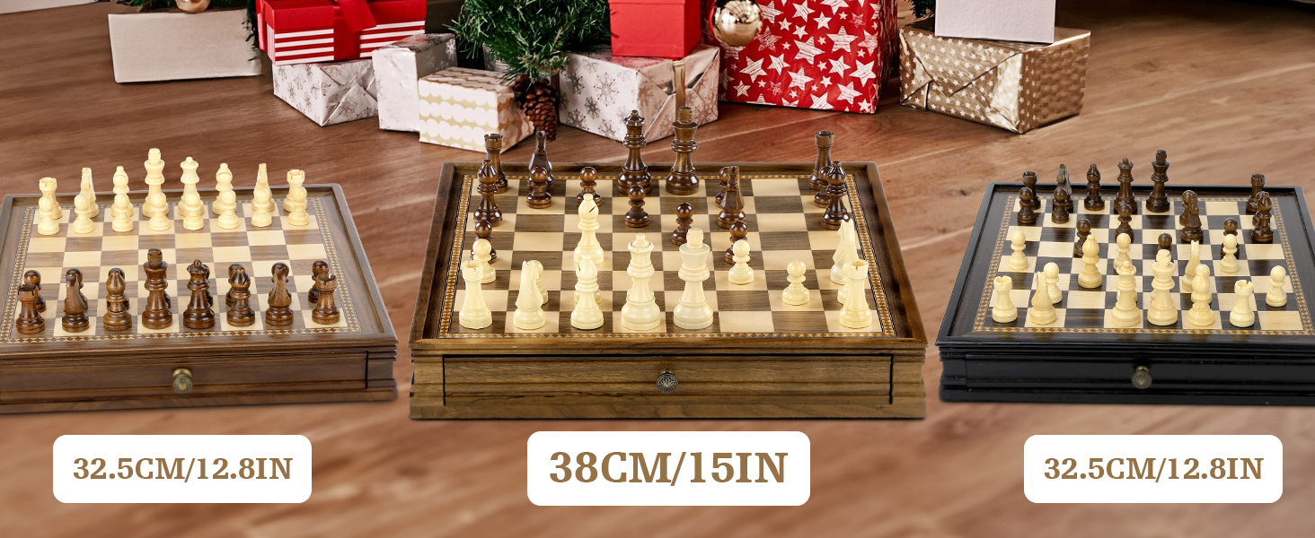 Шахи магнітні 2 в 1 Peradix з шахами-шашками з дерева, 32 см, з ящиком для фігур, для дітей та дорослих