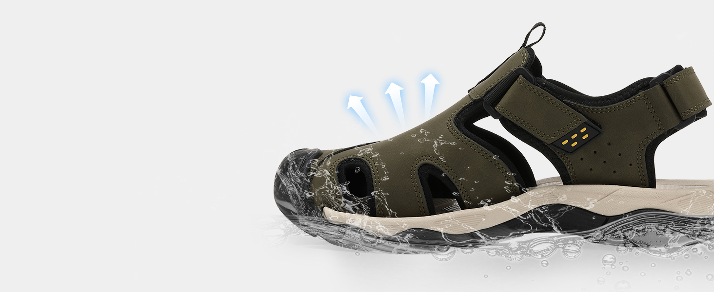 Чоловічі сандалі AX BOXING для трекінгу та спорту, зелені, розмір 44 EU