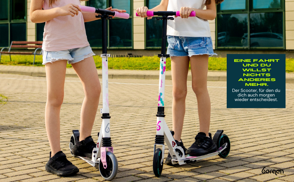 Самокат міський Bergen City Scooter Sonic - алюмінієвий, складаний, колеса PU 145мм, амортизатор, гальмо заднє, регулювання висоти, для дітей від 5 років, легкий