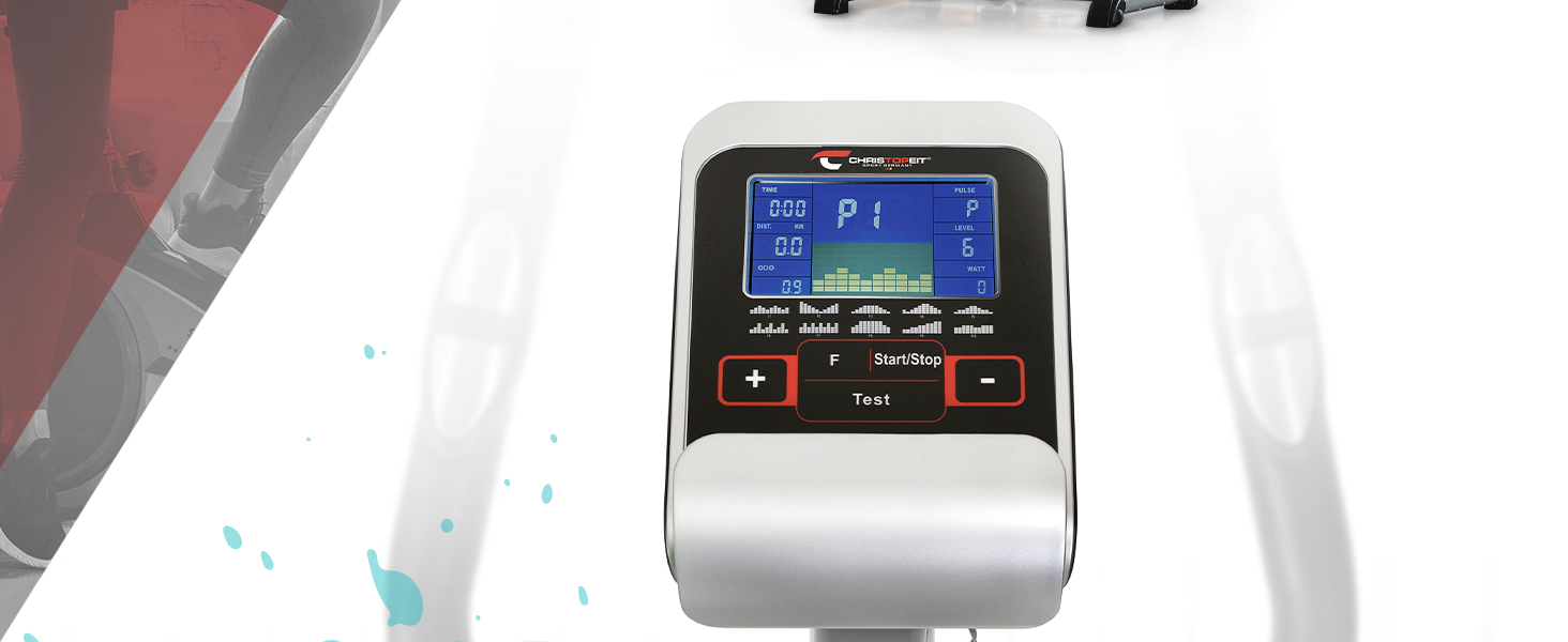 Фитнес-велотренажер Christopeit AL 2 / AL 2 S до 150 кг, 24 рівні опору, магнітна система гальмування 9 кг, тихий, Soft-Touch комп'ютер AL 2 S Digital, срібний