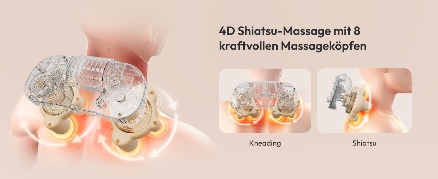 Масажний накид для крісла з підігрівом та 3D масажем, Shiatsu масажер для спини з 3 рівнями інтенсивності, Romm (V-WMN01)