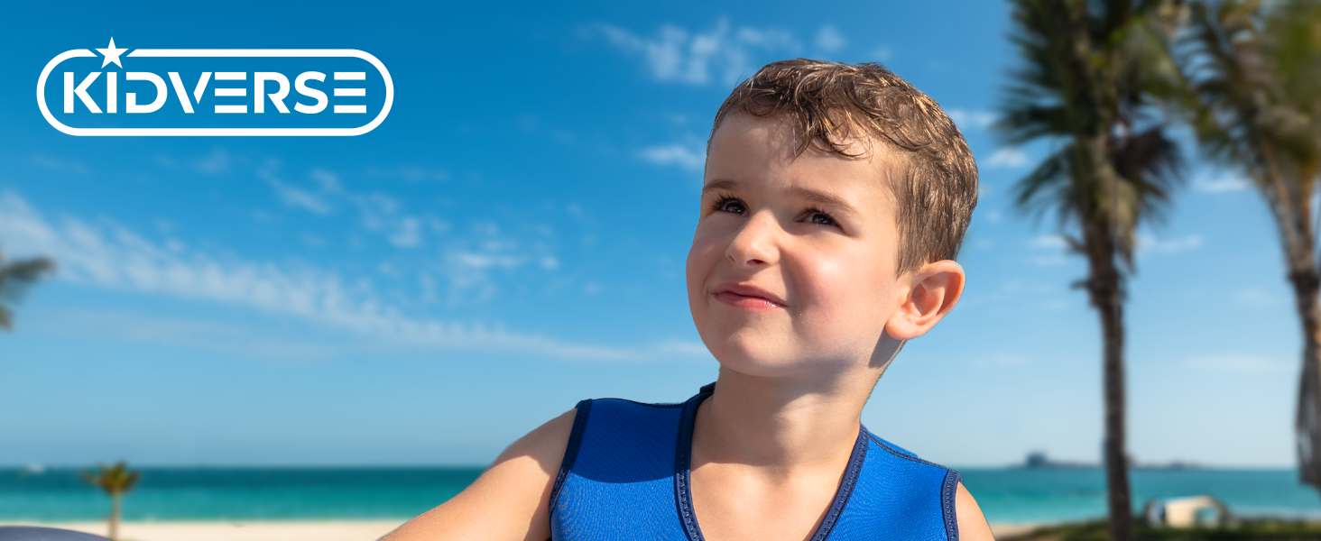 KIDVERSE Schwimmsitz для дітей від 2 років - сертифікований TÜV, з регульованою плавучістю, м'який неопрен (блакитно-жовтий, L)