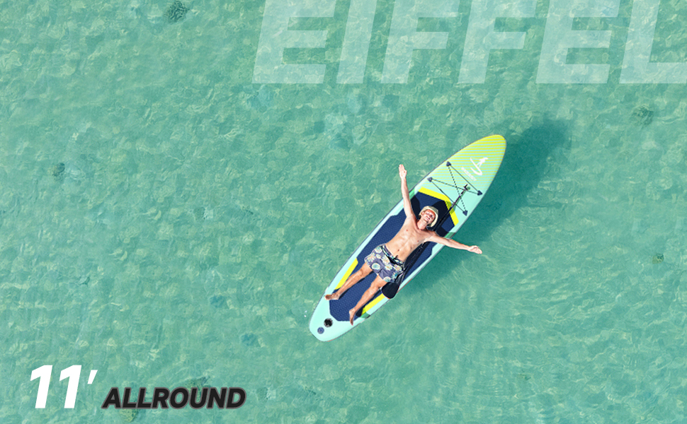 Надувний SUP Борд Allround 335см – Стабільний SUP для початківців та професіоналів – Яскравий паделборд для йоги, риболовлі та відпочинку (Зелений)