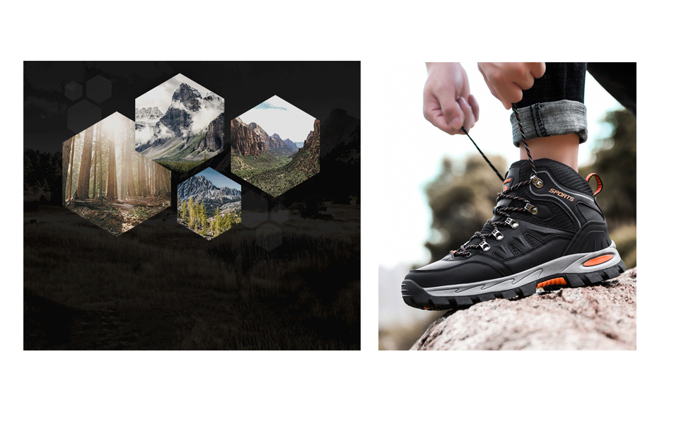 Черевики для хайкінгу (чоловічі та жіночі), водонепроникні, туристичні черевики, кросівки, для активного відпочинку, легкі, для кемпінгу, альпінізму, снікерси, чорний, 39 EU