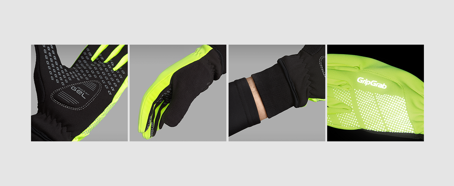 GripGrab Ride Winter - зимові велосипедні рукавички, теплі, вітронепроникні, жовті, Hi-Vis Classic