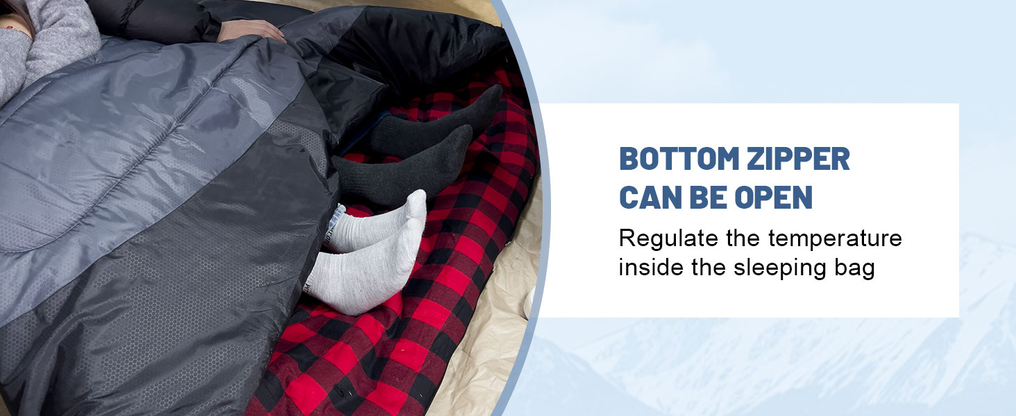 Спальний мішок для двох дорослих, ковдровий, водонепроникний, фліс, 220x150 см, чорний, з сумкою для зберігання