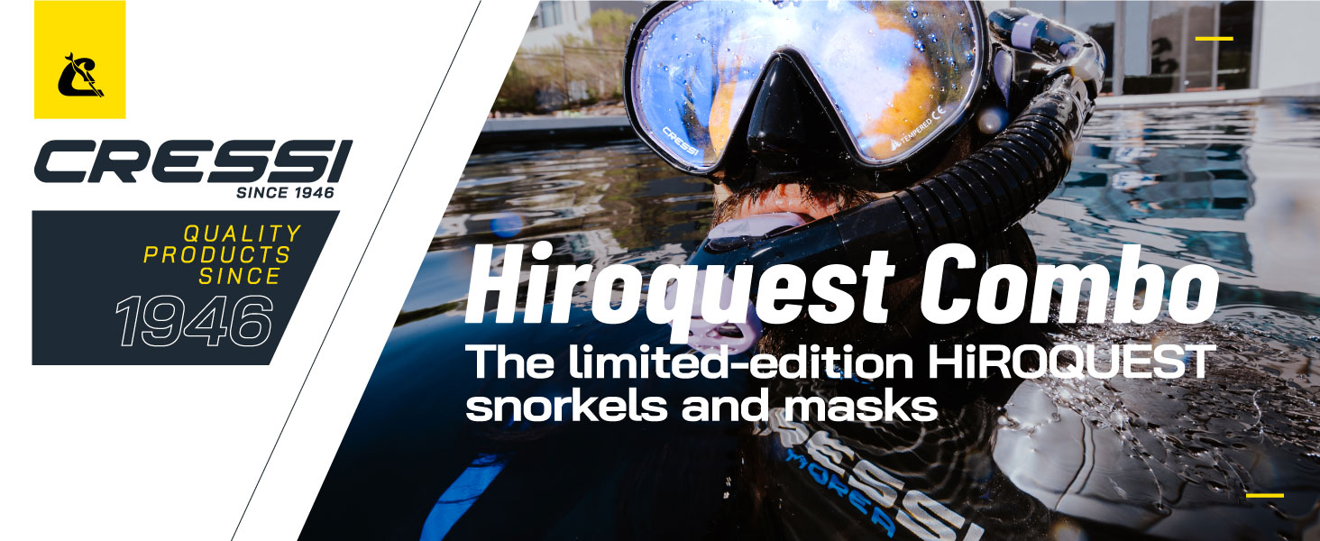 Маска та трубка Cressi x Steve Aoki HiroQuest Limited Edition: F-Dual, Supernova Dry, лінза 380, чорний/фіолетовий