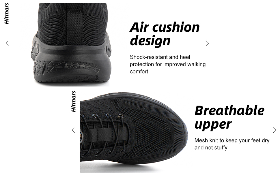 Кросівки Hitmars для чоловіків та жінок: спортивні, для бігу, повсякденні, легкі, дихаючі, чорні та сині, розміри 36-47