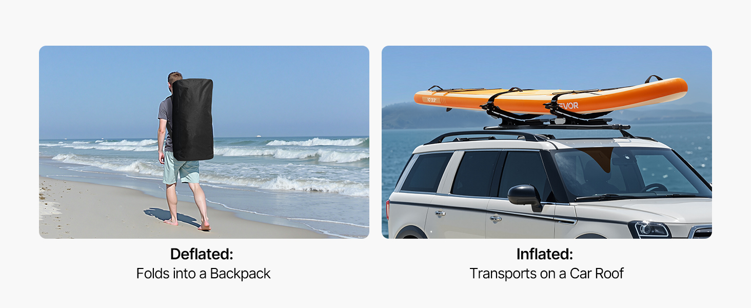 Надувний SUP VEVOR Stand Up Paddle Board (323/335 см) з аксесуарами: насос, весло, рюкзак, сумка для телефону, ремкомплект. Підходить для дорослих та дітей.