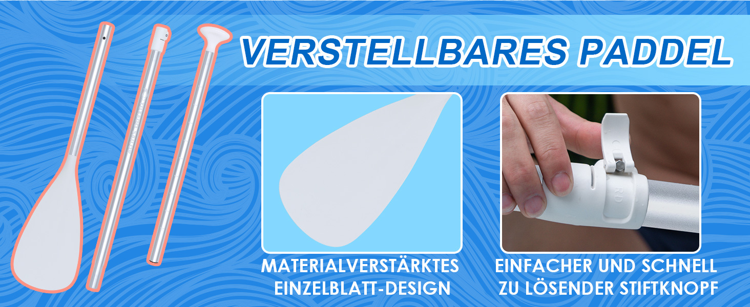 Надувний SUP борд Tuxedo Sailor Stand Up Paddle Board з аксесуарами, для дорослих та підлітків, блакитний та жовтий