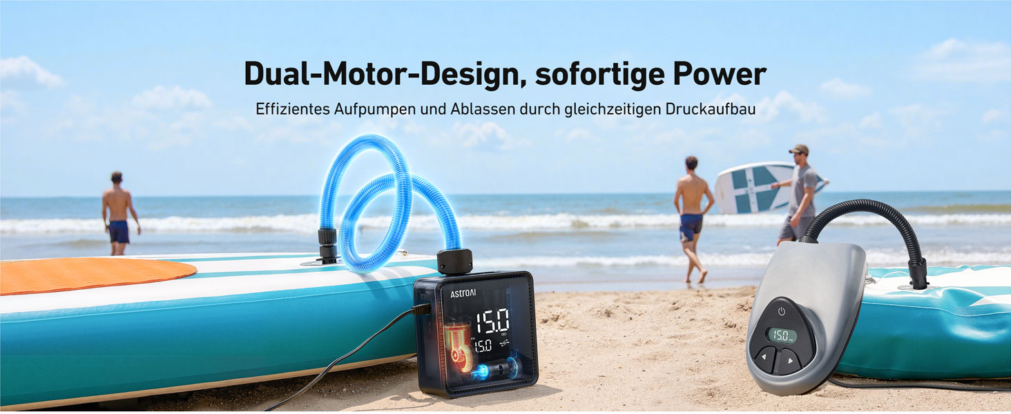 Електричний насос AstroAI для SUP-дошок, матраців та наметів (20PSI, 12V DC)