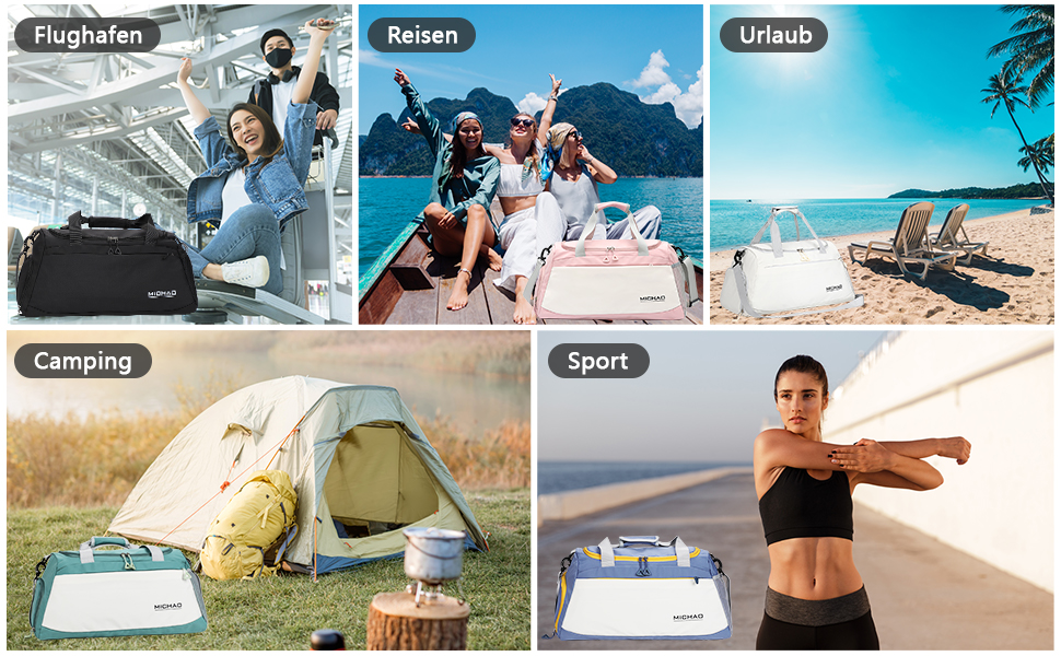 Спортивна сумка-рюкзак для подорожей: велика, водонепроникна, з відділенням для взуття та мокрих речей, для жінок та чоловіків, перловий білий