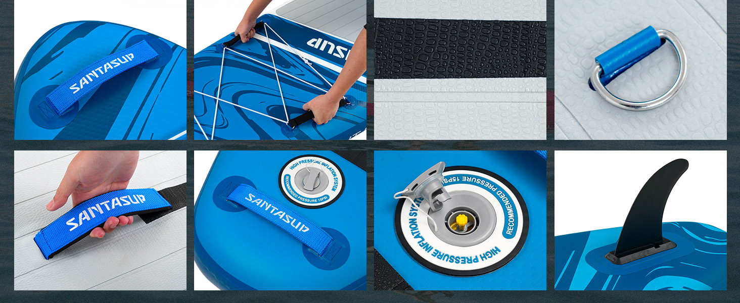 Надувний  SUP-борд Santasup Sport-Blue: Комплектація для дорослих (весло, насос, рюкзак, лінька, сумка)