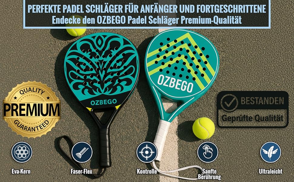 Набір для падел-тенісу Ozbego: повний карбон, сумка, 2 овергрипи, бандаж на зап'ястя, захисна плівка. Підходить для початківців та досвідчених гравців. Легкий та довговічний. Чорний та зелений колір.