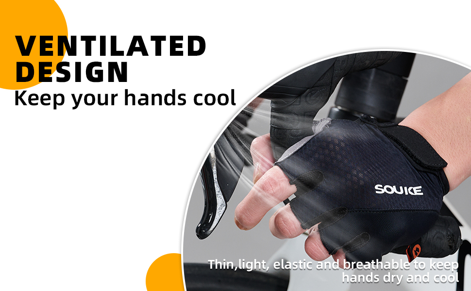 Велосипедні рукавички Souke без пальців, з підкладкою, для гірського велосипеда, антиковзаючі, дихаючі, з відбиваючими елементами, для чоловіків та жінок