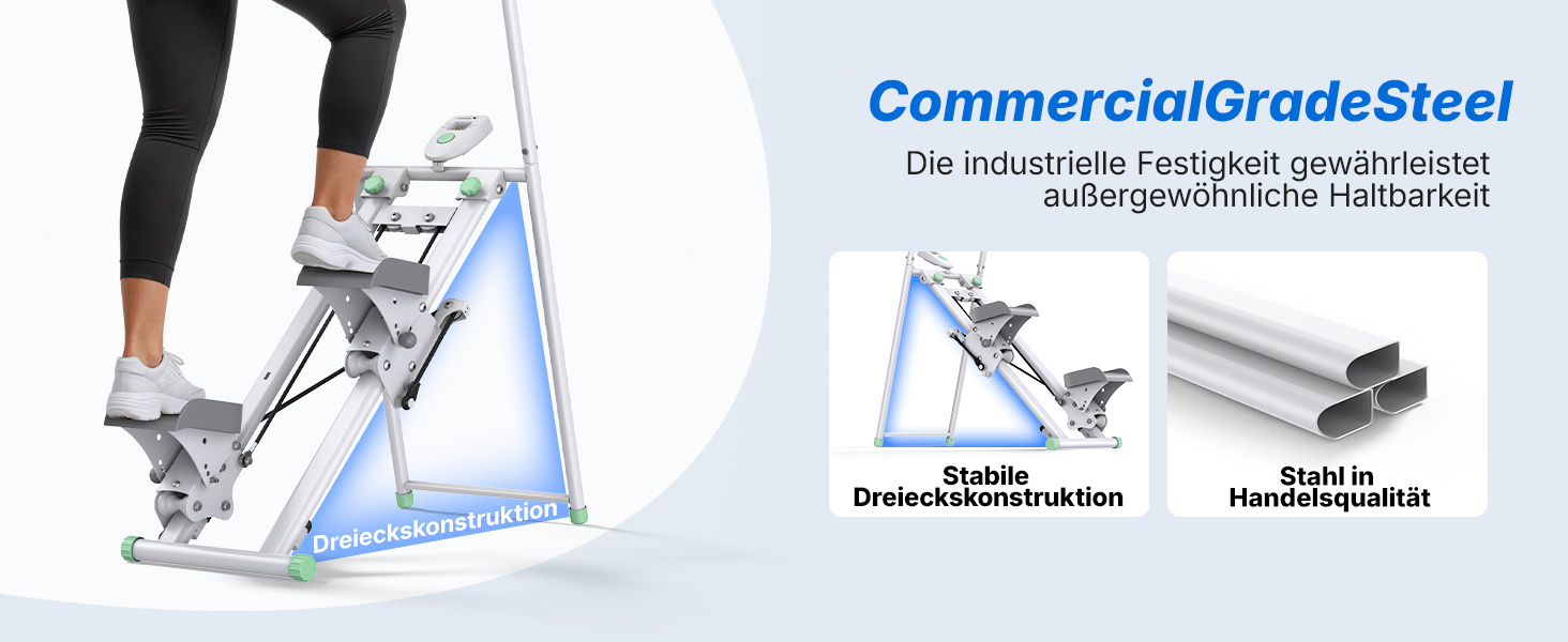 MERACH Степер для дому 2025 - вертикальний тренажер для кардіо та загальної фізичної підготовки, компактний, складний, з регульованою висотою кроку та ручками (2438G2)