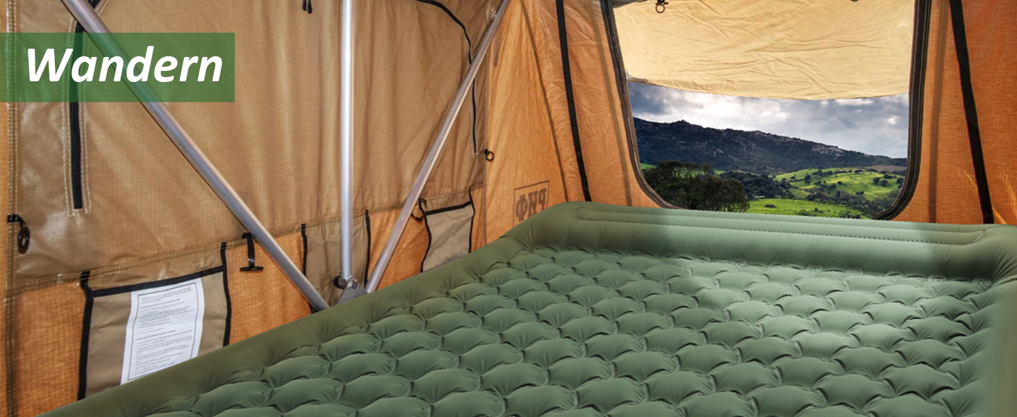 Кемпінговий килимок Jaztral самонадувний, 12 см, для відпочинку на природі, 137x200 см (подвійний).