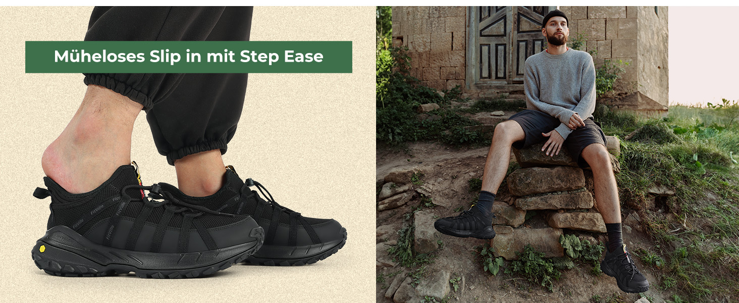 Черевики для трекінгу чоловічі FitVille, широкі, підошва не слизька, зручні, дихаючі, для походів у гори, легкі, кросівки 43 EU, теплі, бежево-пісочні