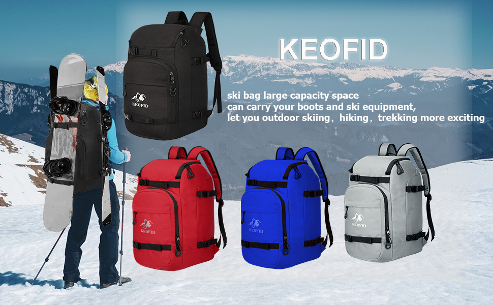 Чохол для лиж KEOFID: універсальний, 50L, для жінок та чоловіків, синій