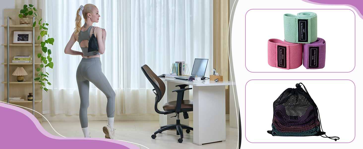 Набір еластичних стрічок для фітнесу Good Nite 3 шт. для тренування сідниць та ніг. Ідеально для йоги, пілатесу та фітнесу вдома. Підходить для чоловіків та жінок