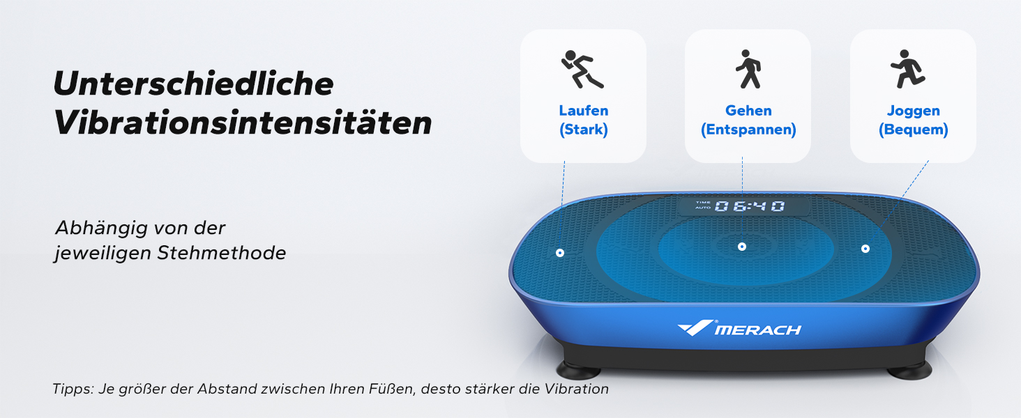 Вібраційна платформа MERACH для тренувань всього тіла, підтримка Bluetooth, синій