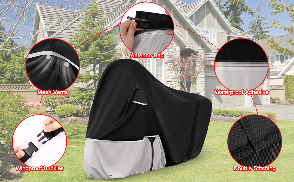 Водонепроникний чохол для мотоцикла Piaggio Vespa GTV GTS GT60/125/200/250/300 (з багажником) та без багажника, 420D Oxford, захист від дощу та сонця