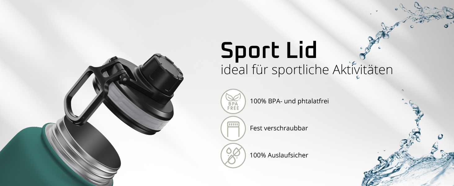 Термос- пляшка з нержавіючої сталі ACTIVE FLASK з трубочкою, 3 кришки, BPA-free, герметична, для газованих напоїв, ізотермальна пляшка для води, спорту, велосипеда, чаю, для дітей