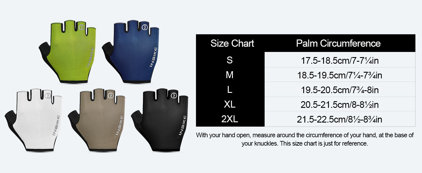 Рукавички велосипедні INBIKE Kurz Halbfinger MTB, чорно-зелені, розмір M (18.5-19.5 см), 5 кольорів