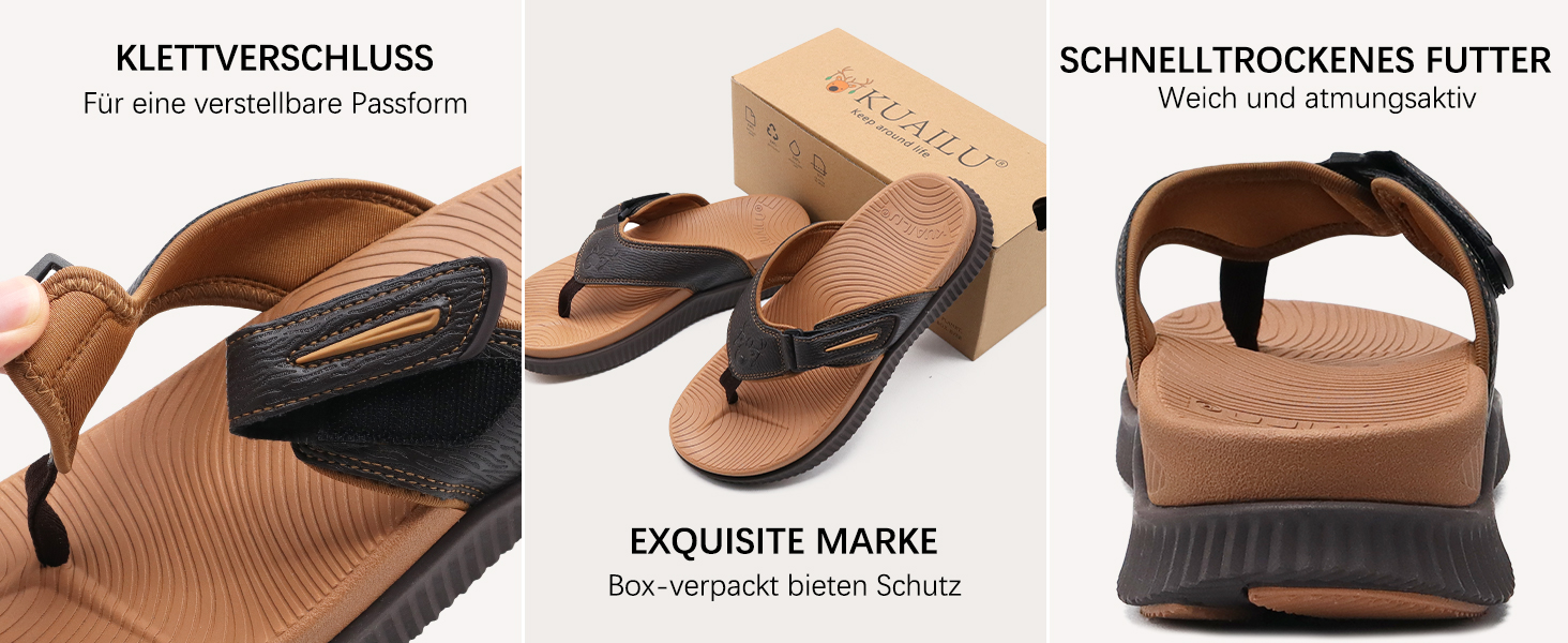 Чоловічі шльопанці KuaiLu для відновлення та ходьби, ортопедичні, спортивні, з товстою підошвою, комфортні, з підтримкою склепіння стопи, чорно-червоні, 46 EU