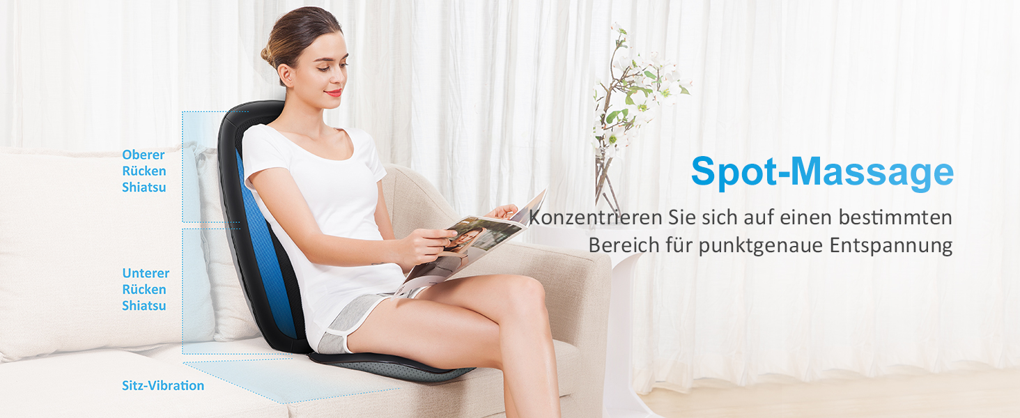 Масажне крісло Comfier з функцією шиацу для спини та шиї з підігрівом - 2D/3D масаж, регульована повітряна компресія, масажна поверхня для всього тіла, підходить для жінок та чоловіків