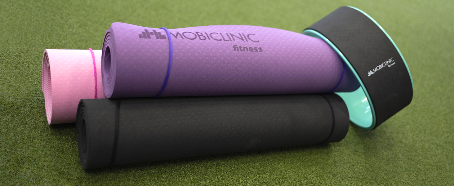 Йога мат Mobiclinic® 181x61 см, 6 мм, фіолетовий, з ремінцем, нековзний, миючий, водонепроникний