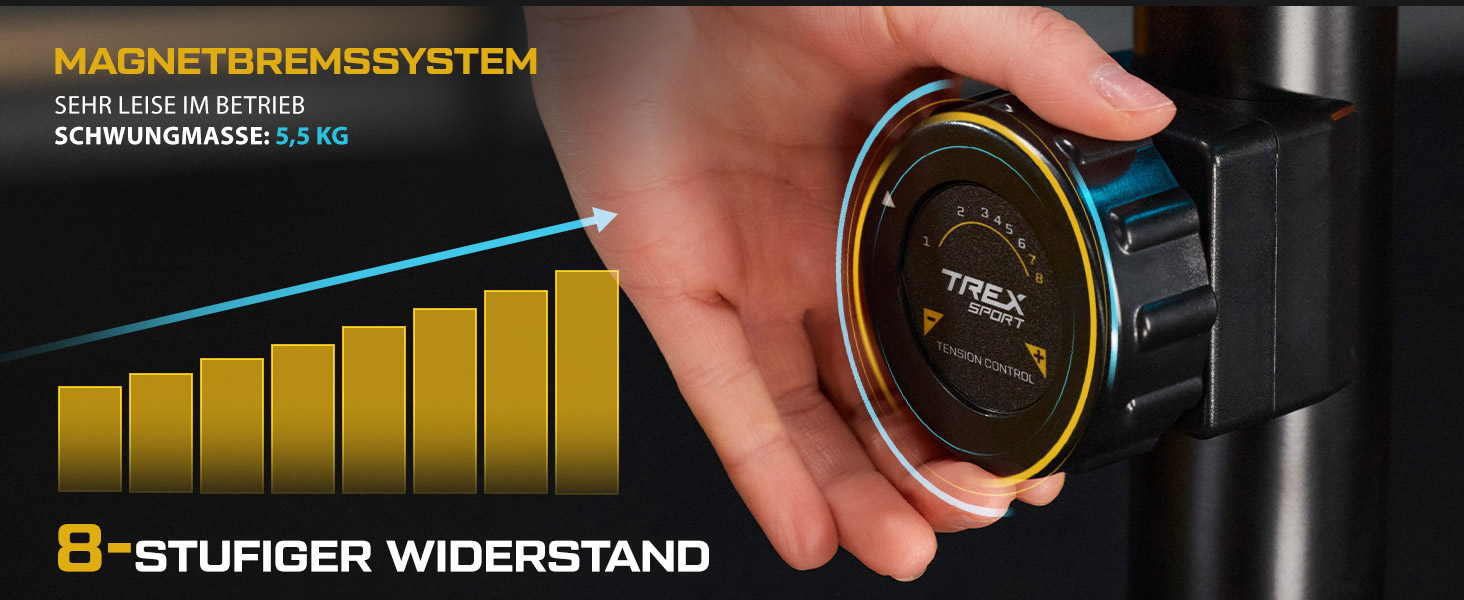 Hometrainer TREX SPORT TX-400MB RECK: фітнес-велосипед з регульованим магнітним опором та LCD-монітором, білий