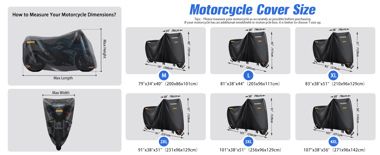 Водонепроникний мотоциклетний чохол Outdoor 420D Oxford для мотоциклів та скутерів (M 200x86x101cm)