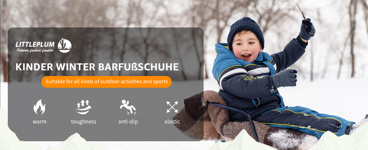 Дитячі зимові чоботи Littleplum для хлопчиків. Зимові шкарпетки-чоботи, теплі, з підкладкою, для снігу, трекінгові. Розмір 39 EU, чорний колір.