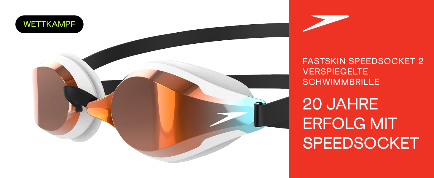 Окуляри для плавання Speedo Fastskin Speedsocket 2 Mirror (білі/мідні)