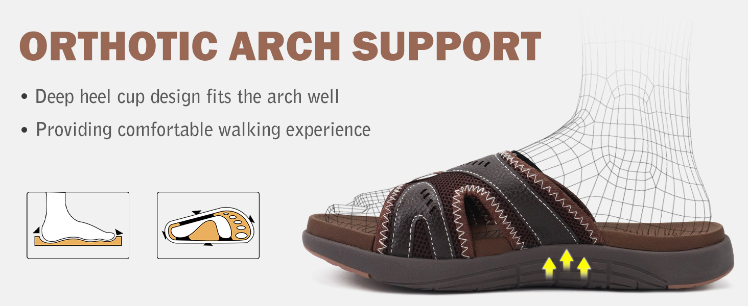 Чоловічі спортивні сандалії COFACE для відновлення після навантажень, підтримка склепіння стопи, ортопедичні, для чоловіків, розмір 40-48, колір коричневий