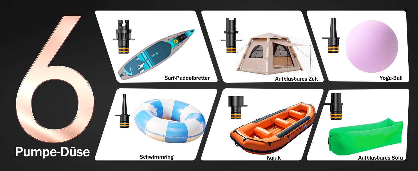 Електричний насос для SUP дошки OBEST з акумулятором 8000mAh, LED ліхтарик, швидка інфляція для SUP, кайтсерфінгу, намету, матрацу, каяка