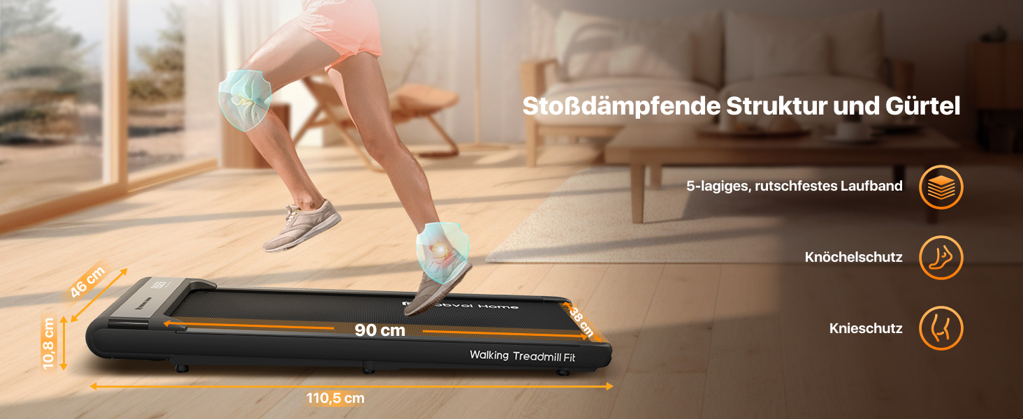 Компактна бігова доріжка Mobvoi Home Walking Pad для дому та офісу, 6 км/год, дистанційне керування, LED-дисплей, навантаження до 120 кг