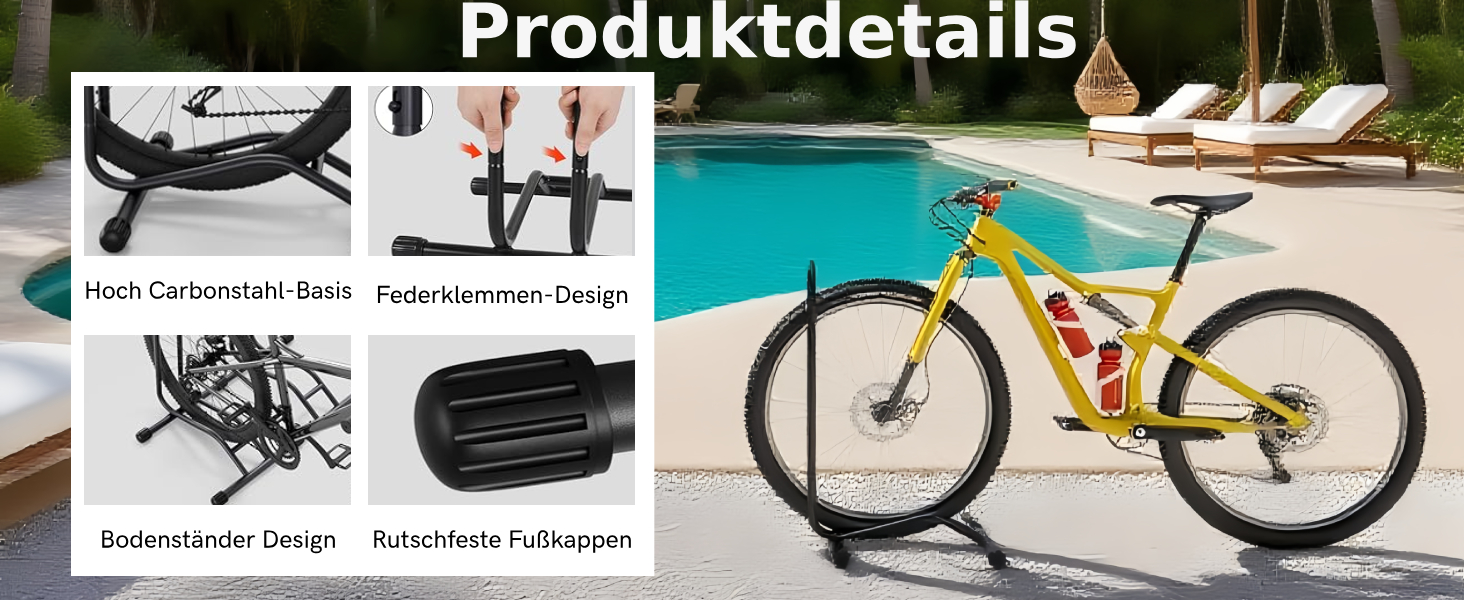 Підставка для велосипеда TLGREEN на підлогу, 2 шт., знімний тримач для заднього колеса, сумісна з велосипедами 20-28 дюймів, для MTB, шосе, гірського велосипеда, чорний