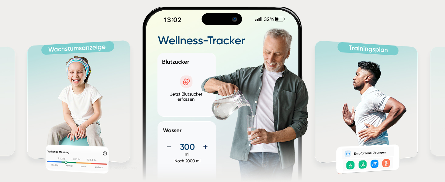 Ваги підлогові Etekcity для аналізу складу тіла Bluetooth: ваги для схуднення, BMI, м'язова маса, жир, BMR, точність 0.02 кг, чорні 28x28 см