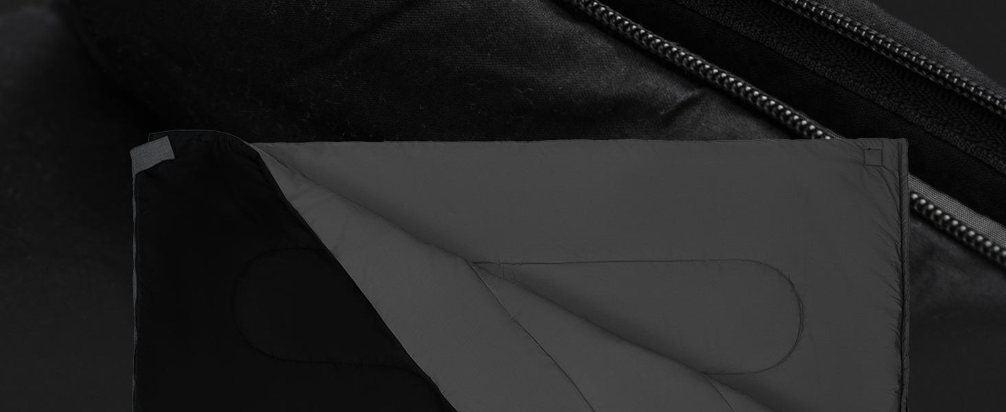 Спальний мішок туристичний, 100% бавовна, до -3°C з подушкою. Підходить для жінок та чоловіків. Розмір 75x190 см, 3-4 сезони, теплий, чорний.