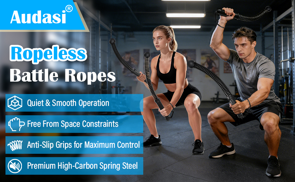 Битва-канат Battle Rope (2 шт.) для фітнесу вдома та в залі, без мотузки, для рук, корпусу, сідниць, спини та ніг