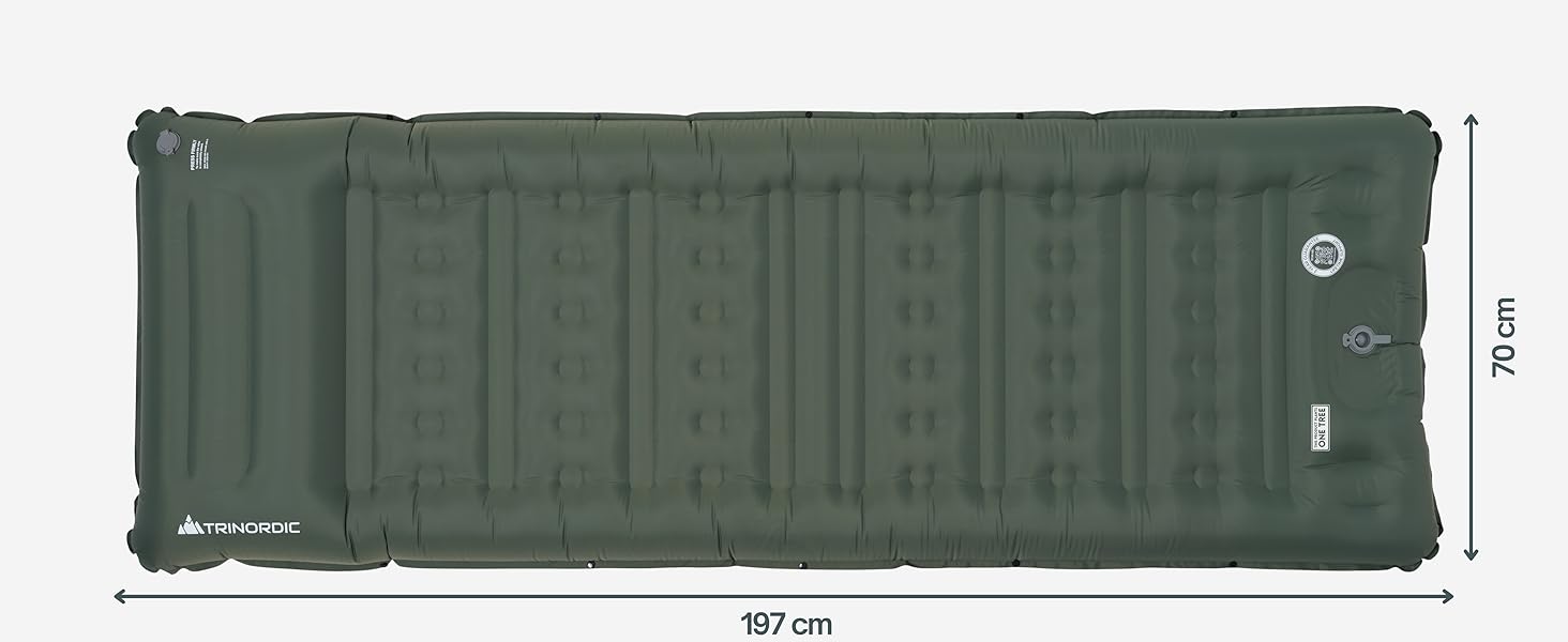 Надувна ізомат Extradicke 12 см - з насосом та подушкою. Ідеально для кемпінгу, піших прогулянок та байкпакінгу
