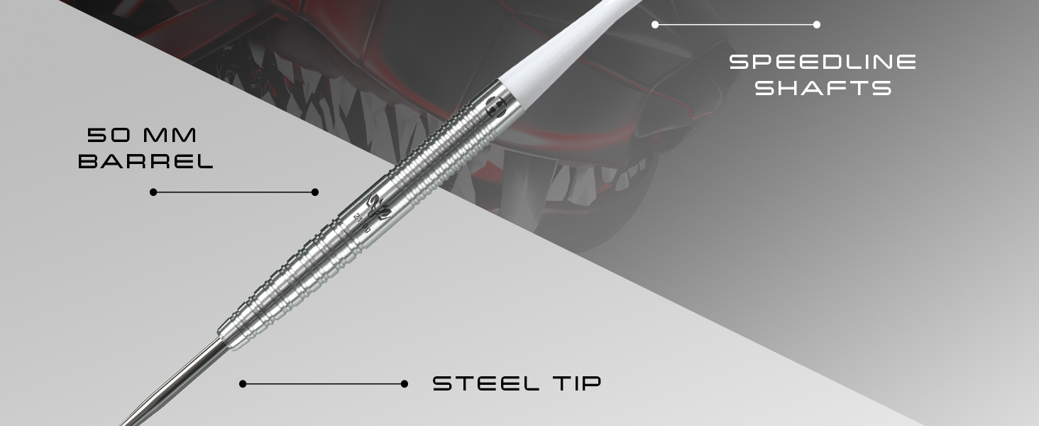 Дарти Harrows Wolfram 97% Tungsten 22g (набір): сталеві наконечники, Speedline шафти, Marathon оперення, кейс для подорожей