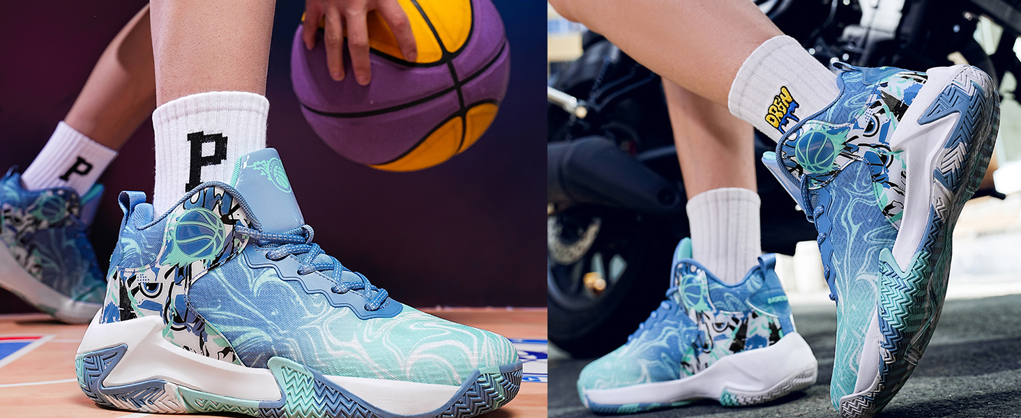 Чоловічі баскетбольні кросівки високі для занять спортом та прогулянок, чорні