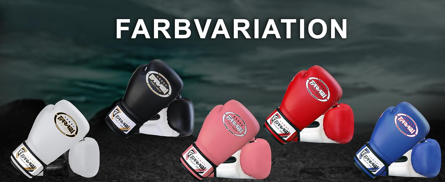 Боксерські рукавички Farabi Sports для дітей, 8-oz, чорні – бокс, ММА, муай-тай, кікбоксинг, спаринги, тренування